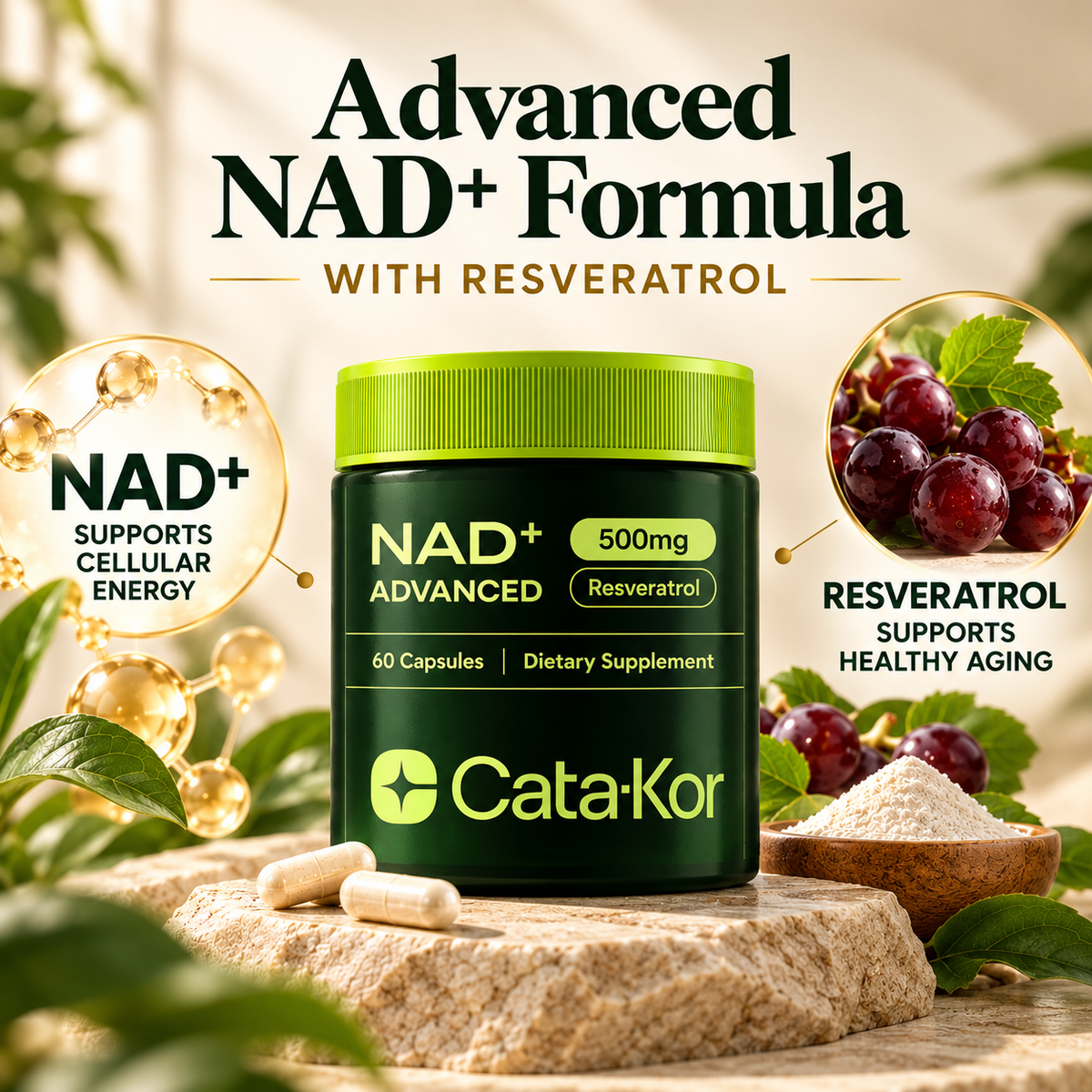 NAD+ Advanced 500mg with Resveratrol